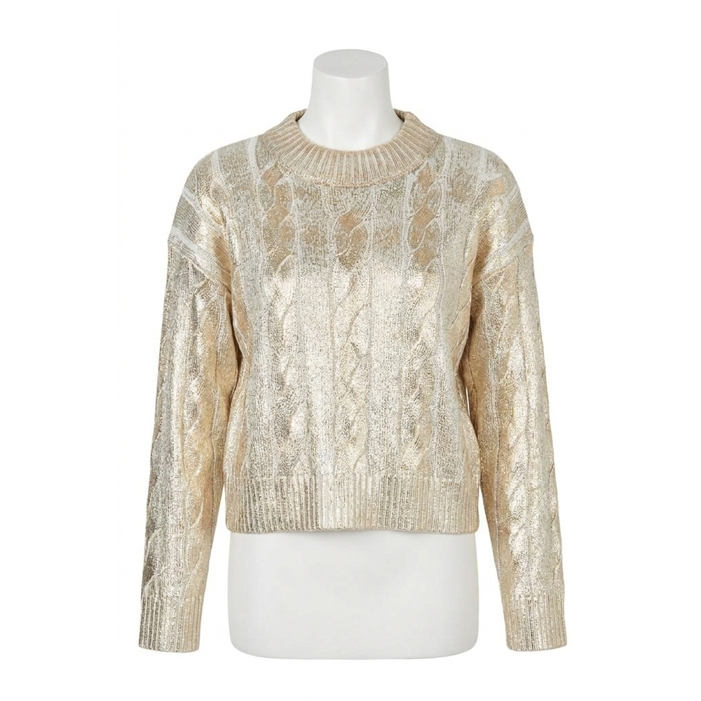 NEW JS71 cory cotton blend sweater in gold foil